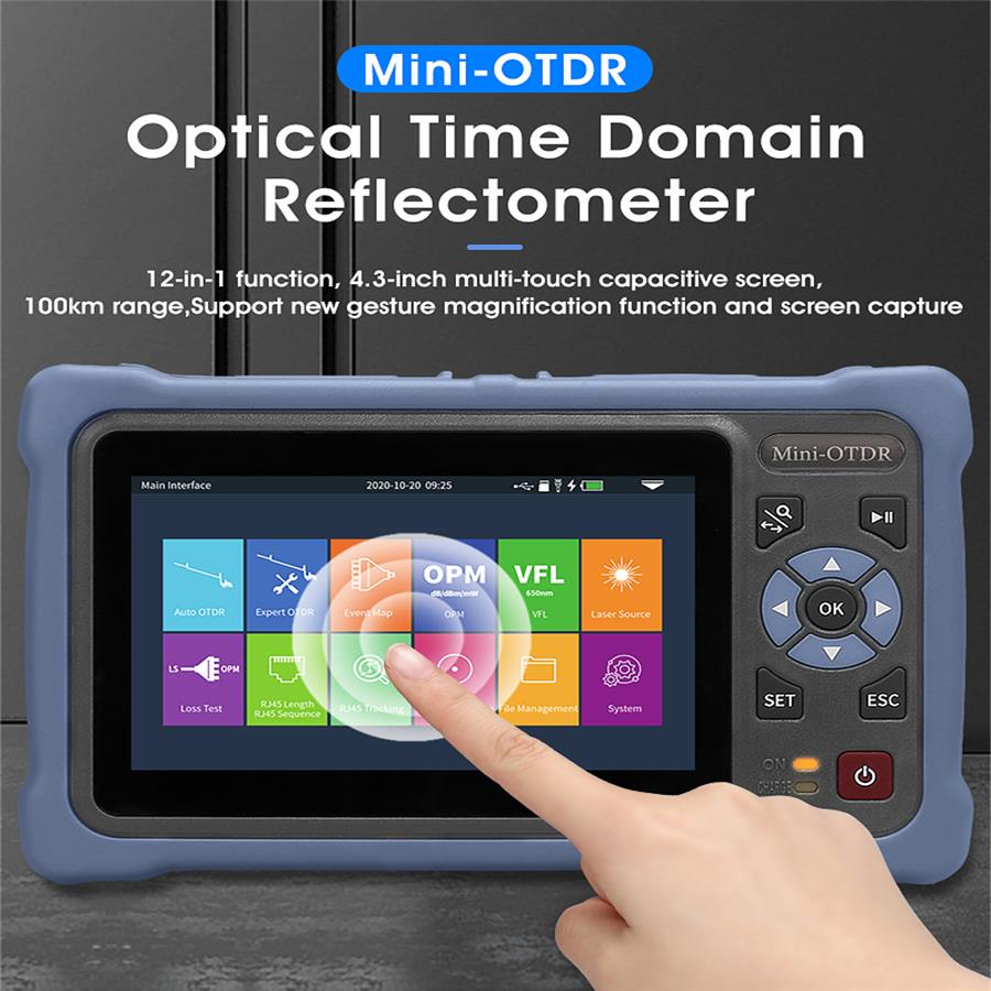 4,3 inç dokunmatik ekranlı MIN - Optical Time Domain Reflectometer Otdr 1310 1550Nm incelemesi ve fiyatı