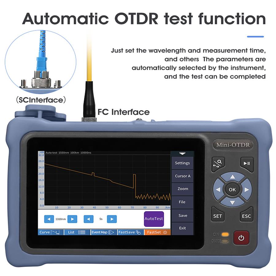 4,3 inç dokunmatik ekranlı MIN - Optical Time Domain Reflectometer Otdr 1310 1550Nm incelemesi ve fiyatı