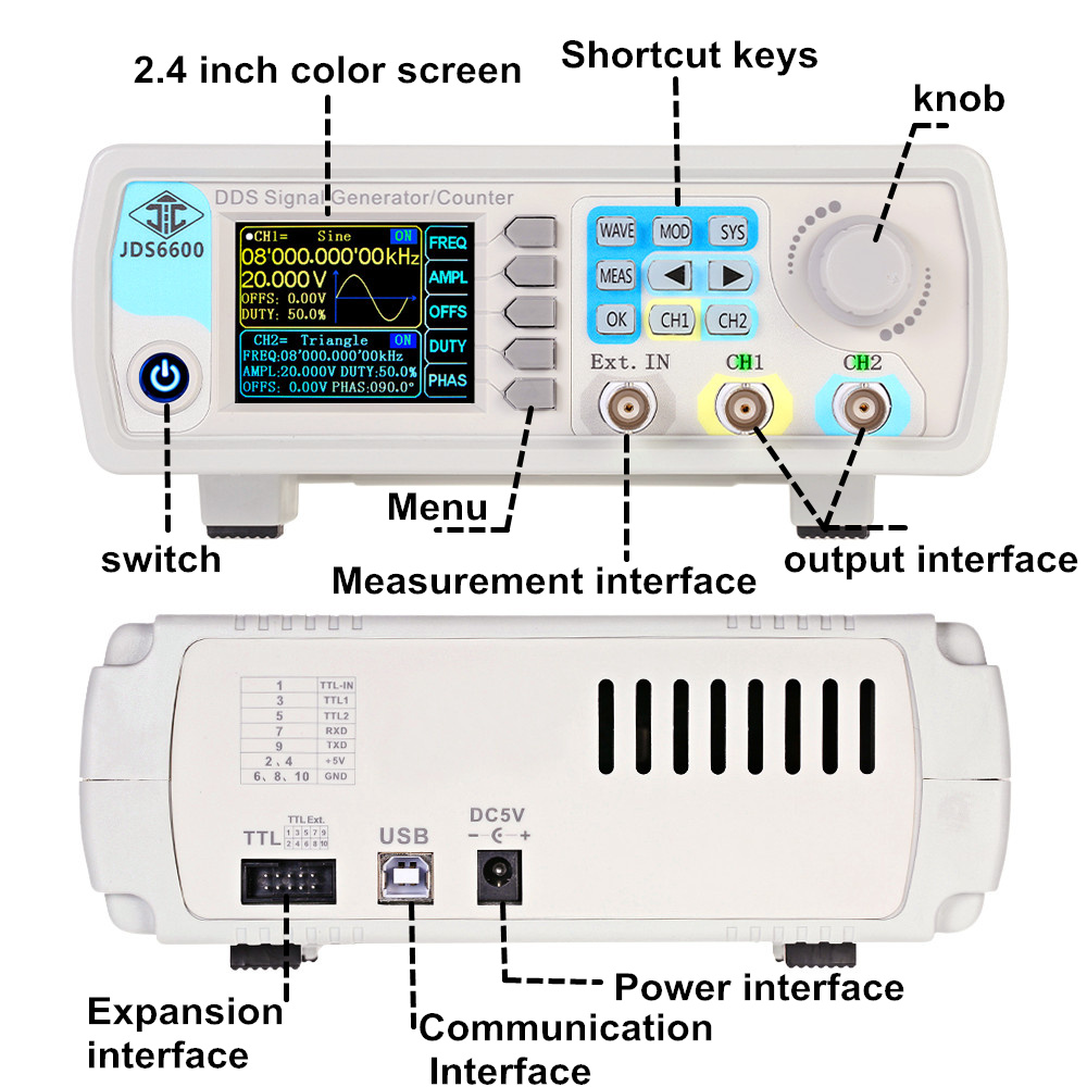 YAO JDS6600 15/30/40/50/60MHz  - Dual Channel Arbitrary Waveform Function Generator 60Mhz incelemesi ve fiyatı